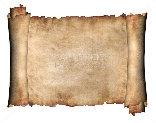 Photo of Horizontal unrolled piece of parchment paper Stock Image MXI18373